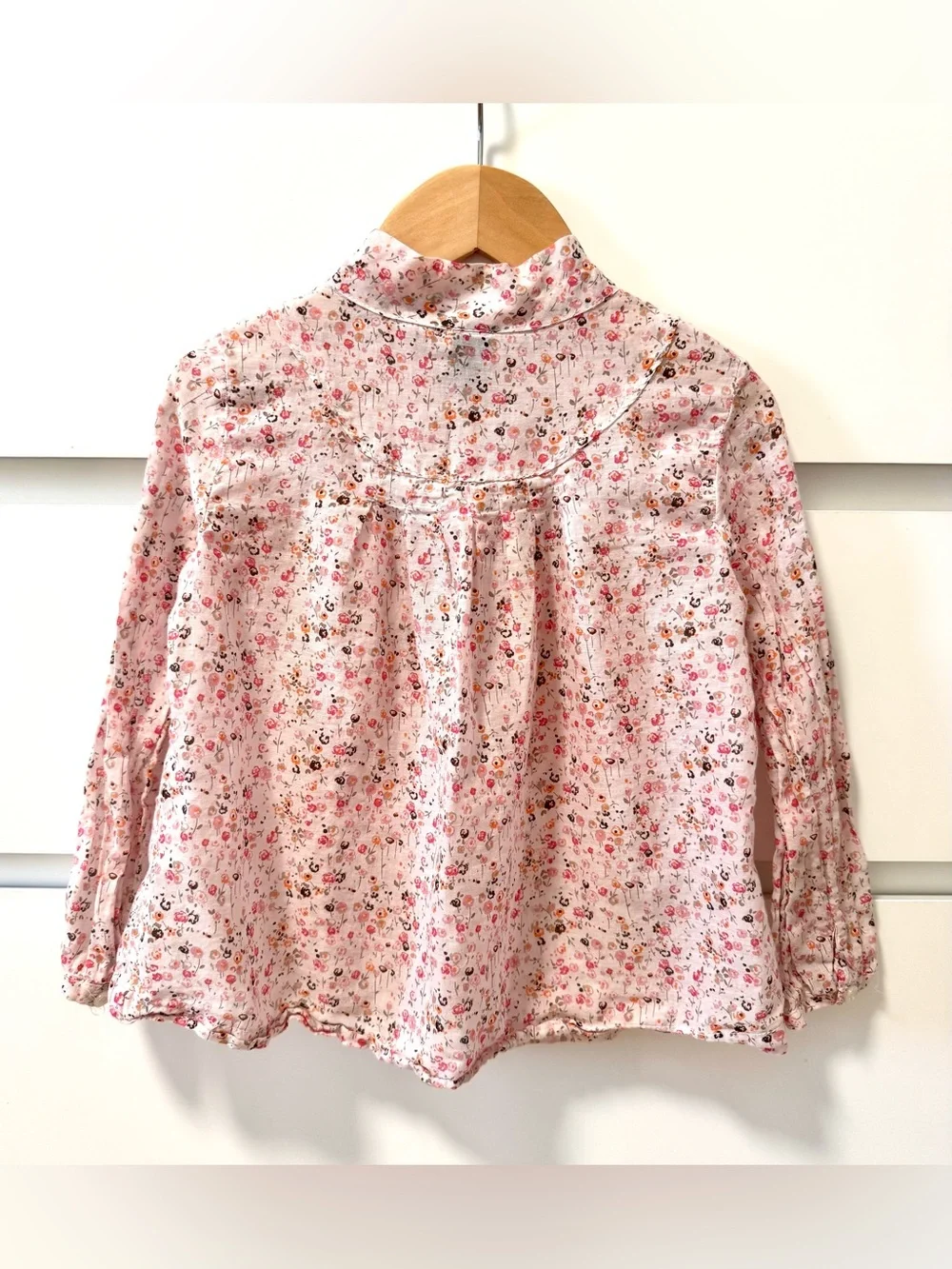 Zara Pink Floral Button-Up Blouse - 100% Cotton - Size: 4-5T - Like New!